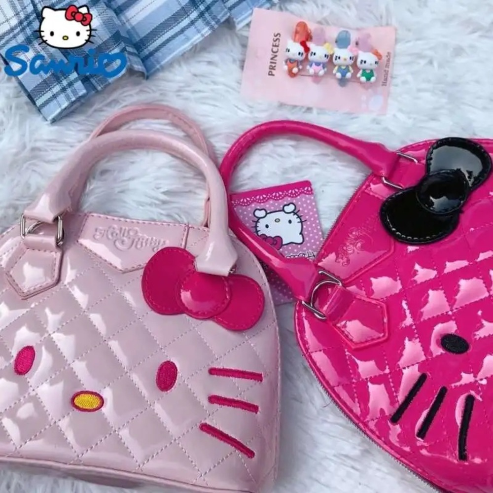 Hello Kitty Handbag Pink PU Leather Purse Womens Girls Bags Kawaii Y2K Juniors